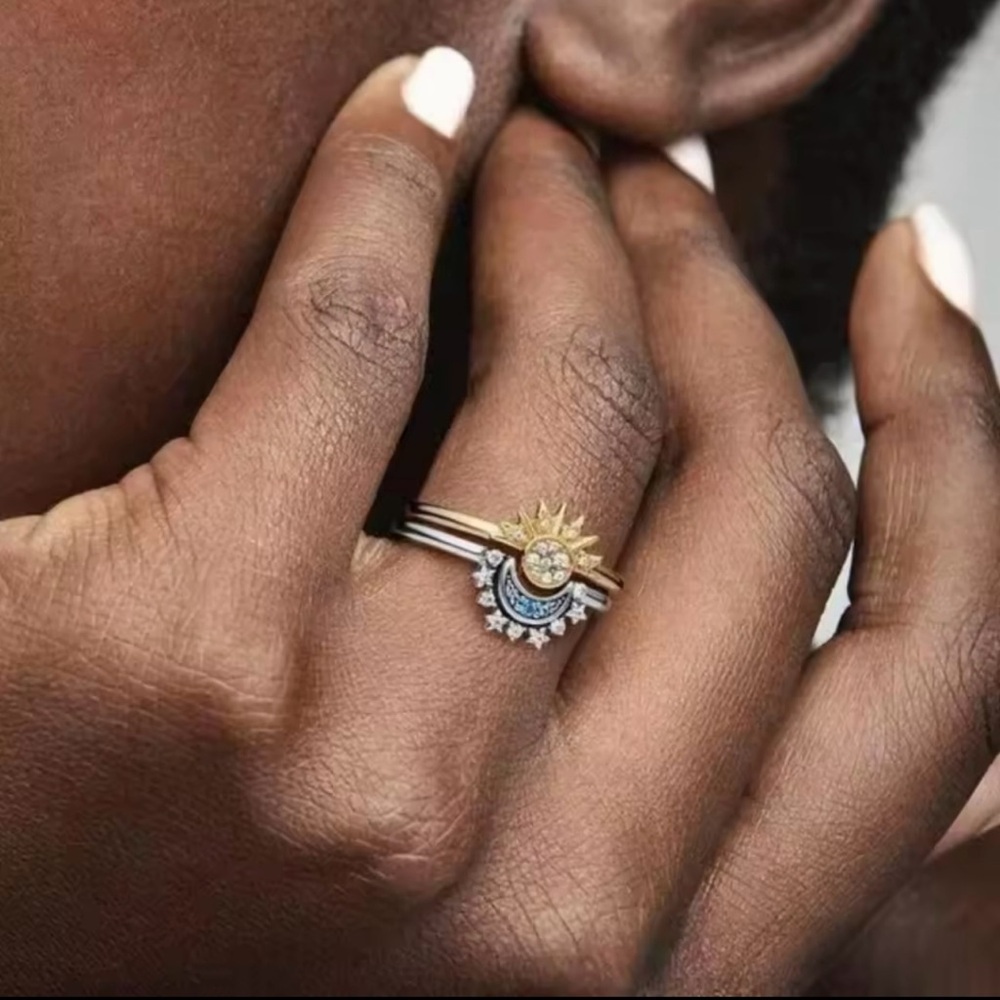 Celestial Sun Moon Ring Set use 6, 7, 8 , 9